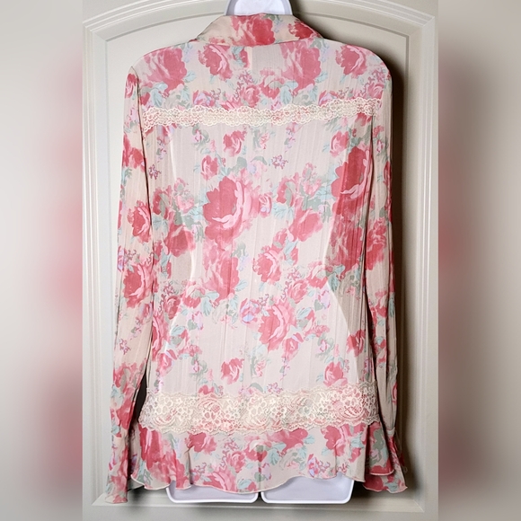 FREE PEOPLE Bad At Love Ivory Printed Blouse - Size M    (NWT) - Picture 6 of 10